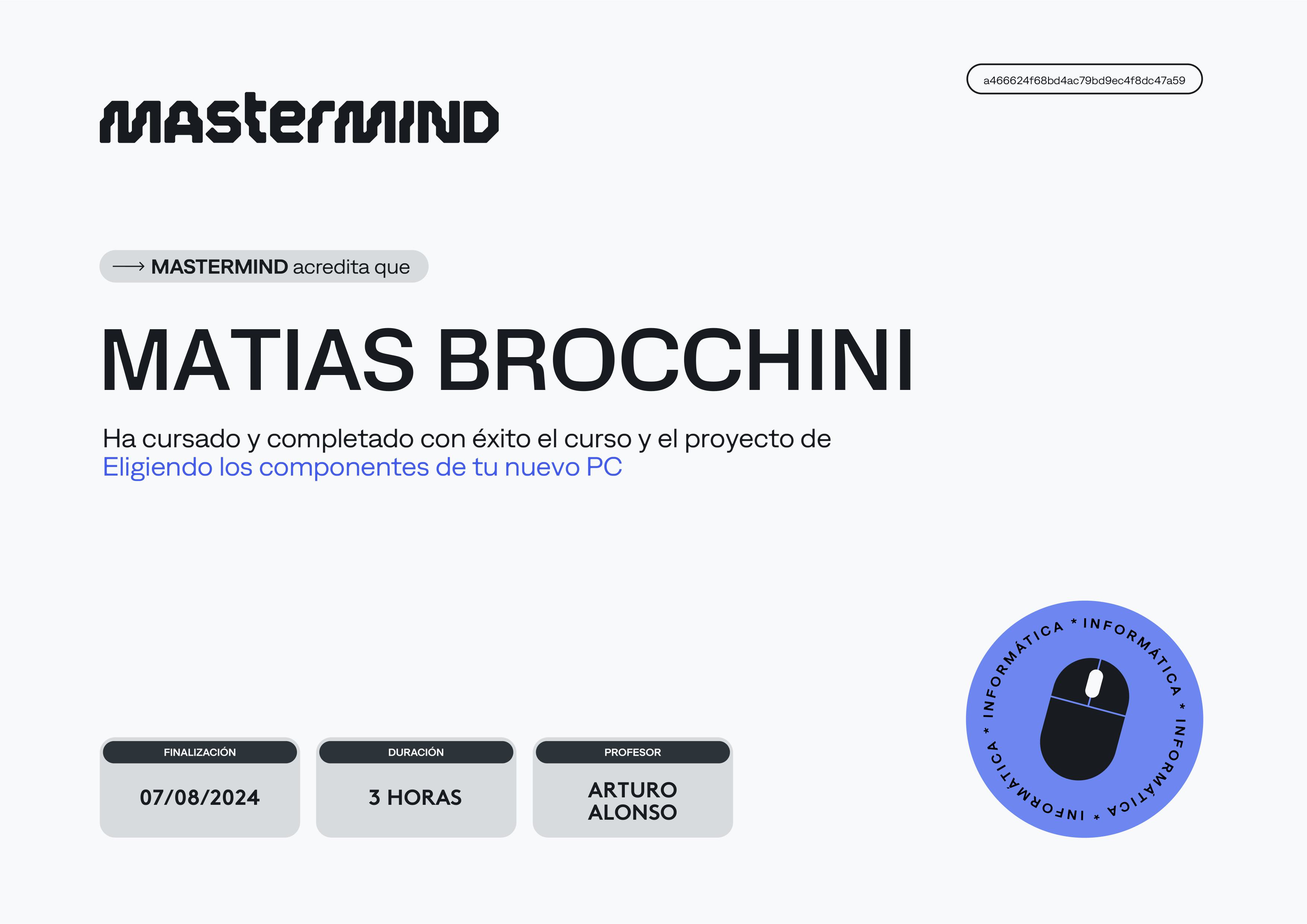 Certificado Componentes